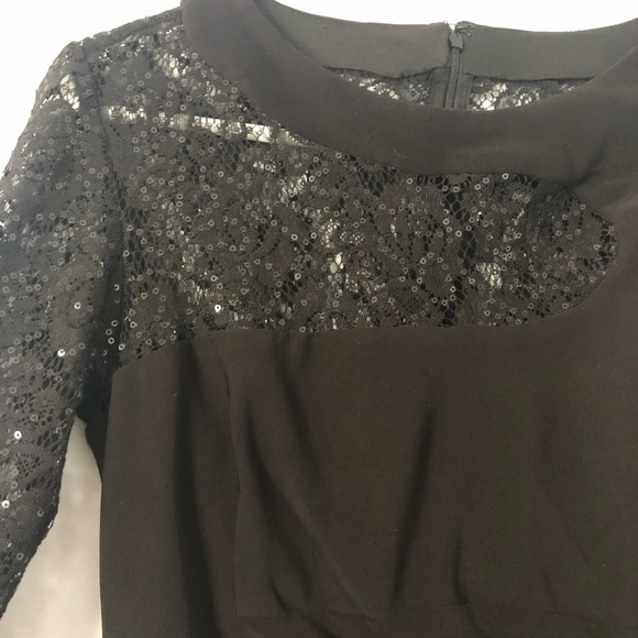 Jessica Long Sleeve Lace Black Dress, size 6 - Picture 2 of 13